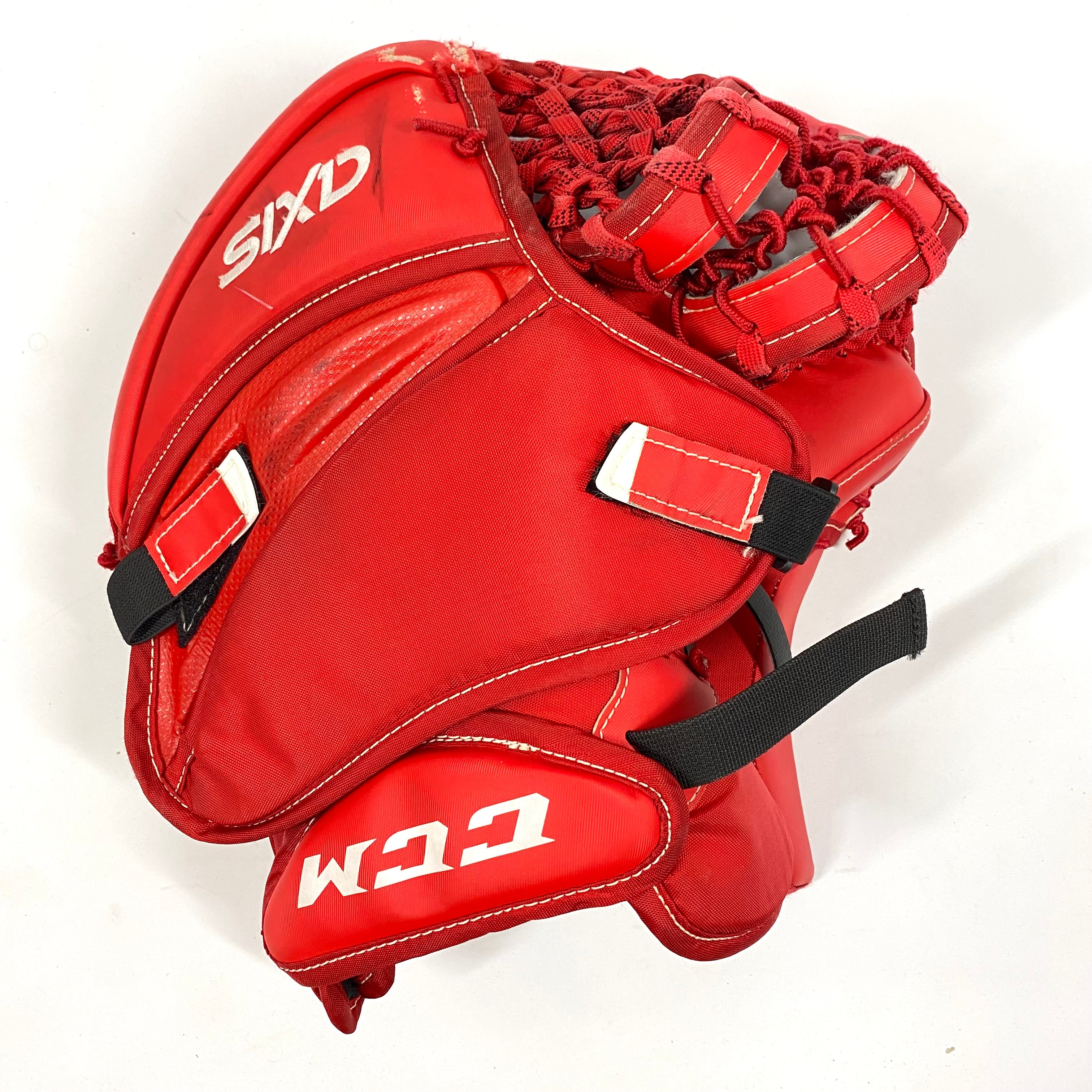 CCM AXIS - Gant de gardien de but Pro Stock d'occasion (rouge/blanc)